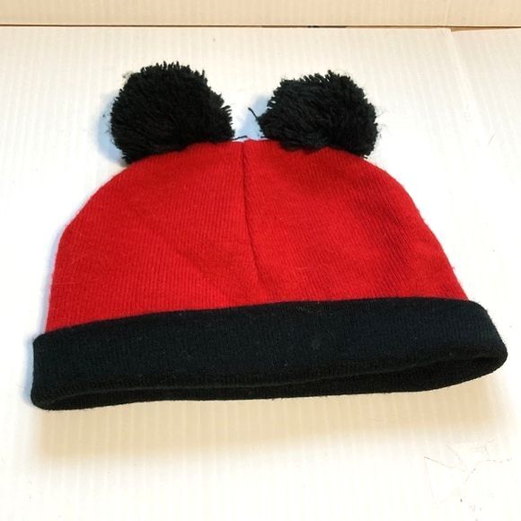 MICKEY MOUSE Pom Pom Ears Winter Knit Hat Disney Toddler - Picture 5 of 7